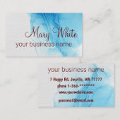 Ton Cloud Swirl Trendy Modern Aqua Blauer brauner Visitenkarte (Vorne/Hinten)