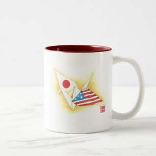 Ton ~ der Kaffee-Tassen-zwei Japan-USAfreundschaft Zweifarbige Tasse
