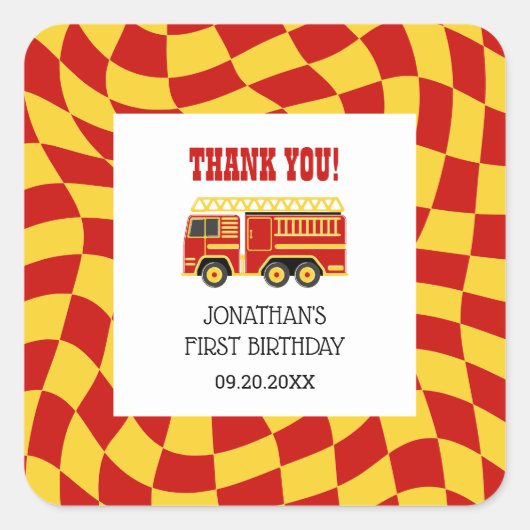 Ton des Alarmantriebs am Geburtstag überprüft Quadratischer Aufkleber (Vorderseite)