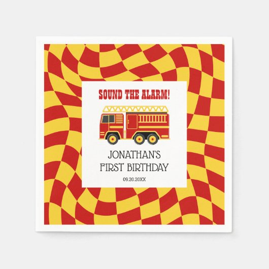 Ton des Alarmantriebs am Geburtstag überprüft Serviette (Vorderseite)