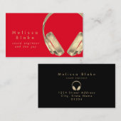 Ton-Ingenieur Dee Jay Imitate Gold auf rot Visitenkarte (Vorne/Hinten)