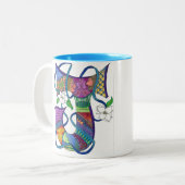 Ton-Kaffee-Tasse des Buchstaben J 2 Zweifarbige Tasse (Vorderseite Links)