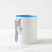 Ton-Kaffee-Tasse des Buchstaben J 2 Zweifarbige Tasse (Mittel)