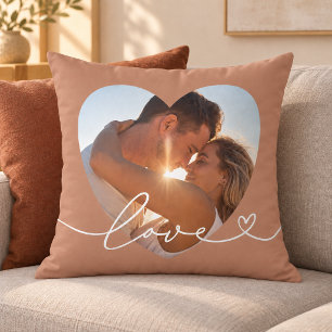 Ton-Liebe-Script-Herz-Foto-Paar Kissen