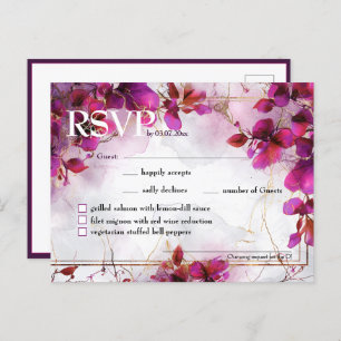 Ton & Menü Fuchsia Verzauberung: Wasserfarbe Postkarte