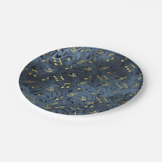 Ton, Metall, Musik, Musik, Zeichen, Note, Form, Pappteller (Schrägansicht)