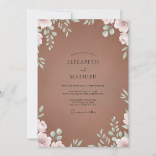 Ton-Minzlaub-Eukalyptus-Hochzeit Einladung