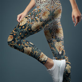 Ton-Pimpernell Gelb und Aquamarines blaues Morris Leggings