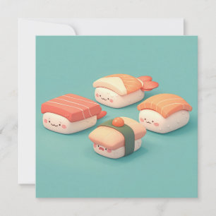 Ton-Sushi-Nigiri-Varietäten-Platte Postkarte