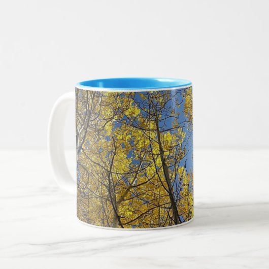 Ton-Tasse Aspen-Baum-zwei Zweifarbige Tasse (Vorderseite Links)