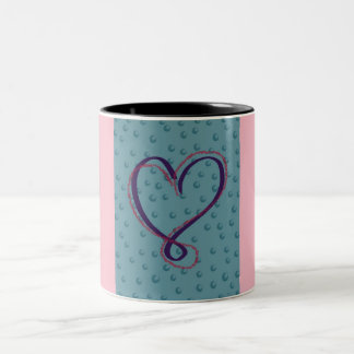Ton-Tasse der Blasen-Liebe 2: Rosa Zweifarbige Tasse