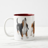 Ton-Tasse der Dachshund-Jagdhund-zwei Zweifarbige Tasse (Links)