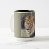 Ton-Tasse der Löwe-Safari 2 Zweifarbige Tasse (Vorderseite Links)