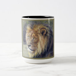 Ton-Tasse der Löwe-Safari 2 Zweifarbige Tasse