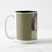 Ton-Tasse der Löwe-Safari 2 Zweifarbige Tasse (Links)