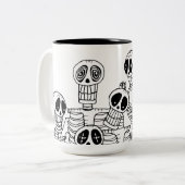 Ton-Tasse der Skelette zwei Zweifarbige Tasse (Vorderseite Links)