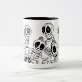 Ton-Tasse der Skelette zwei Zweifarbige Tasse (Mittel)