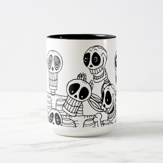 Ton-Tasse der Skelette zwei Zweifarbige Tasse (Mittel)