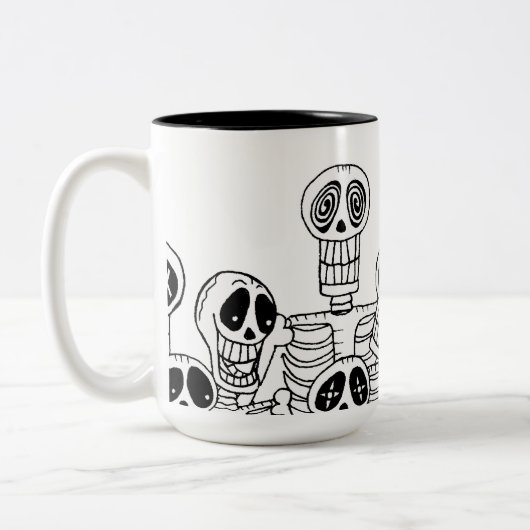 Ton-Tasse der Skelette zwei Zweifarbige Tasse (Links)