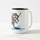 Ton-Tasse des Sporttaucheneichhörnchens zwei Zweifarbige Tasse (VorderseiteRechts)