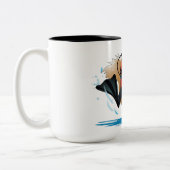 Ton-Tasse des Sporttaucheneichhörnchens zwei Zweifarbige Tasse (Links)