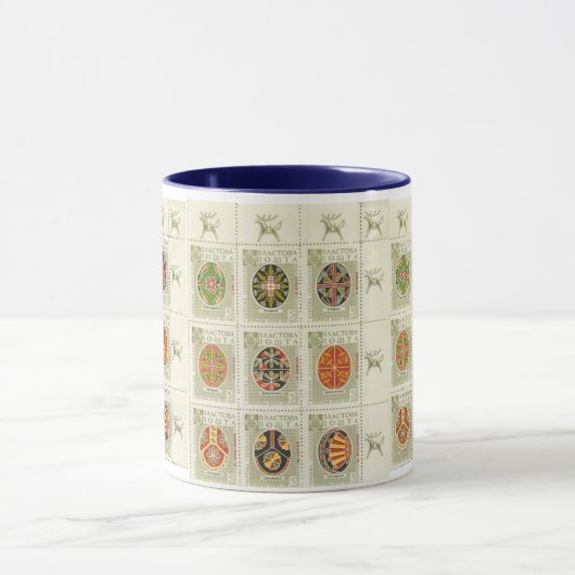 Ton-Tasse Pysanka Ukrainer-Ostern Eggs9 zwei Tasse (Zentrum)