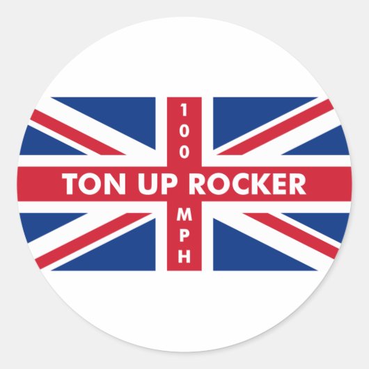 Ton Up Rocker Runder Aufkleber (Vorderseite)