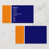 Ton zwei (orange und tief Blau) Visitenkarte (Vorne/Hinten)