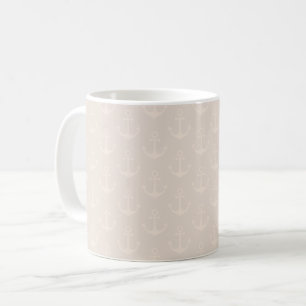Tonal Anchors auf Beige Kaffeetasse