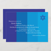 Tonal Blue Bar Mitzvah Einladung (Vorne/Hinten)