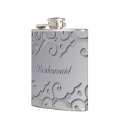 Tonal Elegance Silver BRIDESMAID Flask Flachmann (Links)
