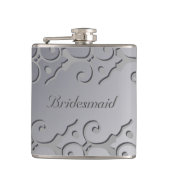 Tonal Elegance Silver BRIDESMAID Flask Flachmann (Vorderseite)