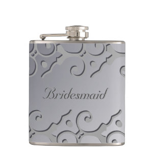 Tonal Elegance Silver BRIDESMAID Flask Flachmann