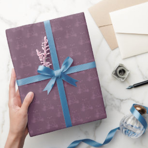 Tonal-Golfwagen & Schläger auf dunkelgrauem Magent Geschenkpapier