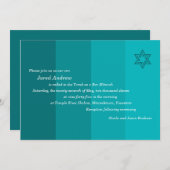 Tonal Seagreen Bar Mitzvah Einladung (Vorne/Hinten)