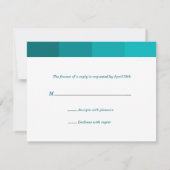 Tonal Seagreen Bar Mitzvah Reply RSVP Karte (Rückseite)