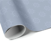 Tonal Ships Wheel on Light Gray Blue Geschenkpapier (Rolleneckpunkt)