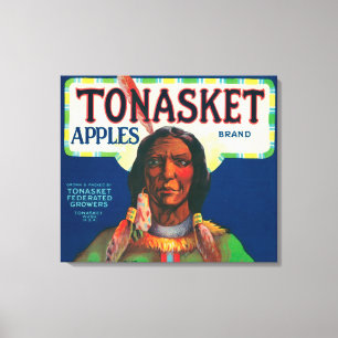 Tonasket Apple beschriften - Tonasket, WA Leinwanddruck