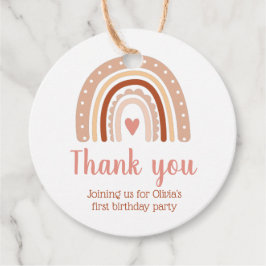 Tone Boho Rainbow Birthday Party Danke Geschenkanhänger