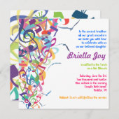 TÖNE der TORAH Schläger-Bar Mitzvah Einladung (Vorne/Hinten)