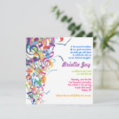 TÖNE der TORAH Schläger-Bar Mitzvah Einladung (Stehend Vorderseite)