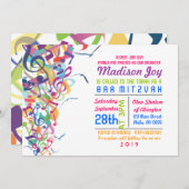 TÖNE der TORAH Schläger-Bar Mitzvah Einladung (Vorne/Hinten)