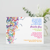 TÖNE der TORAH Schläger-Bar Mitzvah Einladung (Stehend Vorderseite)