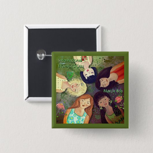 Töne des Weltfrauentags Button (Vorne & Hinten)