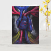 Töne einer blaues Herz-ursprünglichen Karte (Gelbe Blume)