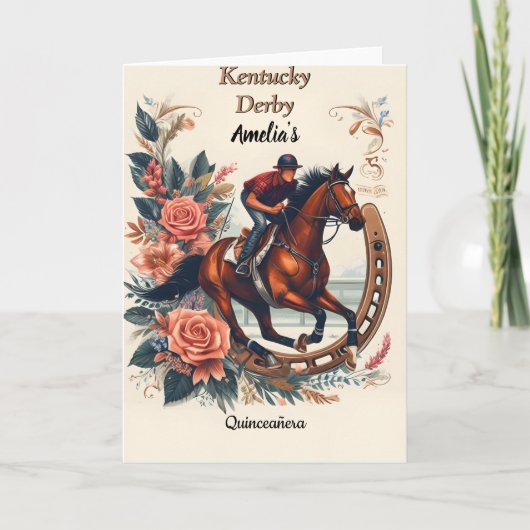 Tone Horse Cowboy Derby Party Western Quinceanera Dankeskarte (Vorderseite)
