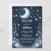 Tone Nature Galaxy Mystical Starry Night Sweet 16 Einladung (Vorderseite)