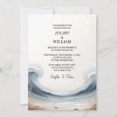 Tone Spring Summer Ocean Beach Hochzeit in Urlaubs Einladung (Vorderseite)