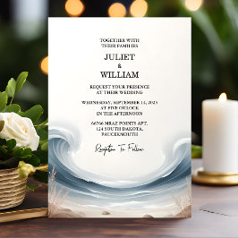 Tone Spring Summer Ocean Beach Hochzeit in Urlaubs Einladung