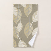 Tone Taupe Blätter Badhandtuch Set (Handtuch)